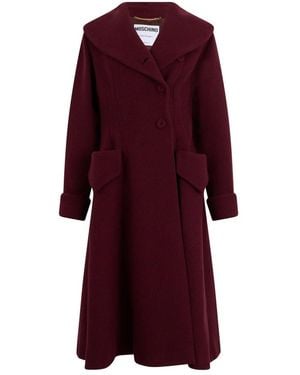Moschino Lange Wollen Jas - Rood