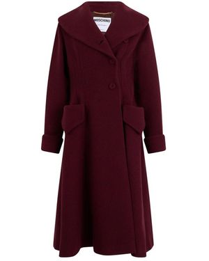 Moschino Lange Wollen Jas - Rood