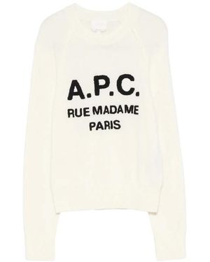 A.P.C. Truien & Vesten ,Wit ,Round-Neck Truien