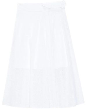 MSGM Rokken ,Wit ,Geplooide Trapeze Midi Rok