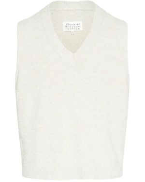 Maison Margiela V-Neck Knitwear - White