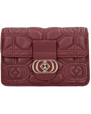 La Carrie Tassen ,Rood ,Leer Mini Leren Tas - Paars