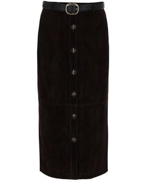 Self-Portrait Leather Skirts - Black