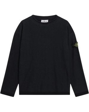 Stone Island Tops ,Blauw ,Katoen Crater Neck Jumper - Zwart