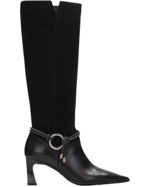 Hispanitas Schoenen ,Zwart ,Leer Hi 265123 Lange Laars