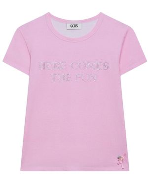 Gcds Tops ,Roze ,Katoen Polly Pocket Bling T-Shirt - Paars