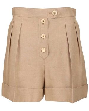 Valentino Garavani Linnen Canvas Shorts - Naturel
