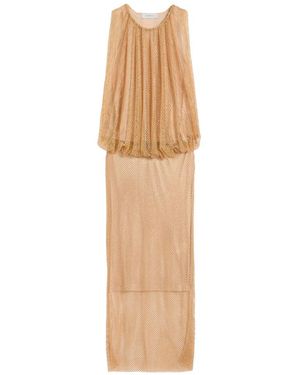 Sportmax Sleeveless Jersey Dress With Crystals - Natural