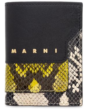 Marni Accessoires ,Zwart ,Leer Bi-Fold Portemonnee