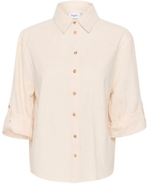 Saint Tropez Overhemden ,Zalinda Sz Shirt - Naturel