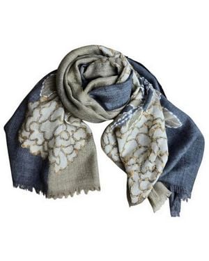 Altea Accessoires ,Floral Beaded Scarf - Grijs