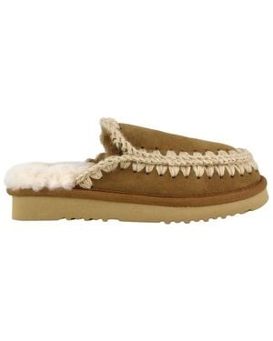 Mou Schoenen ,Bruin ,Suède Eskimo Slipper - Naturel