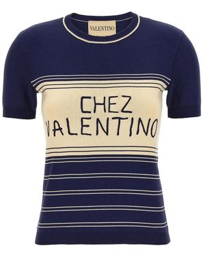 Valentino Garavani Round-Neck Knitwear - Azul