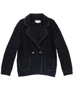 Genny Jassen ,Zwart ,Tweed Giacca Tweed Paillettes - Blauw