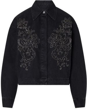 Liu Jo Jassen ,Zwart ,Denim Denim Bodysuit Shirt