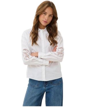 Kaffe Overhemden ,Wit ,Leer Suzi Shirt