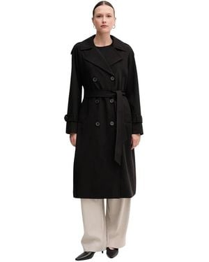 DKNY Geknoopte Double-Breasted Trenchcoat - Zwart