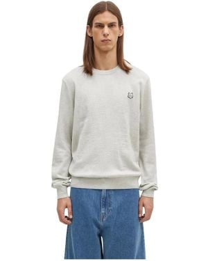 Maison Kitsuné Pullover Mit Fuchskopf-Patch - Grau
