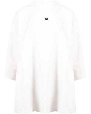 Yeezy Tops ,Wit ,Katoen Logo Print Oversized T-Shirt