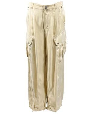 Pinko Broeken ,Nylon Wide Broeken - Naturel