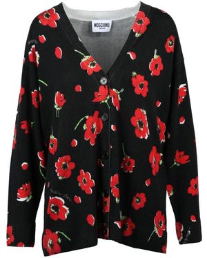 Moschino Truien & Vesten ,Veelkleurig ,Wol Mo 5Ch 1No Cardigan - Rood
