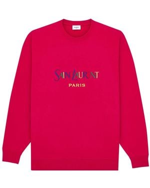 Saint Laurent Hoodies & Sweatvesten ,Rood ,Katoen Paris Sweatshirt - Roze