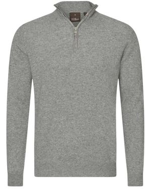 Oscar Jacobson Patton Regular Fit Half Zip Trøje - Grau