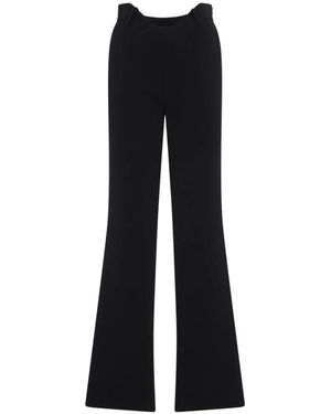 Jean Paul Gaultier Broeken ,Zwart ,Polyester Tailored Broek Met Golvende Tailleband