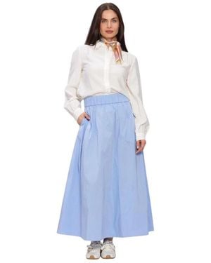 Object Overhemden ,Wit ,Linnen Objjuni L/S Re Shirt - Blauw