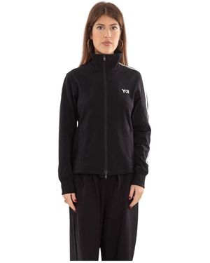 Y-3 Hoodies & Sweatvesten ,Zwart ,Polyester 3-Stripes Trainingsjack