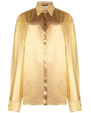 Roberto Cavalli Zijden Blouse Met Slangenprint - Metallic