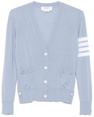 Thom Browne Truien & Vesten ,Blauw ,V-Neck Cardigan