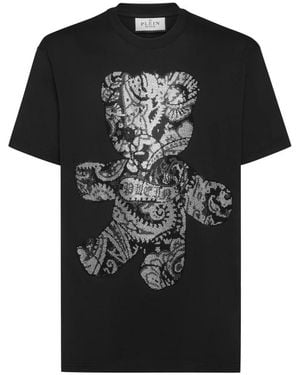 Philipp Plein T-Shirt Ronde Hals Paisley - Zwart