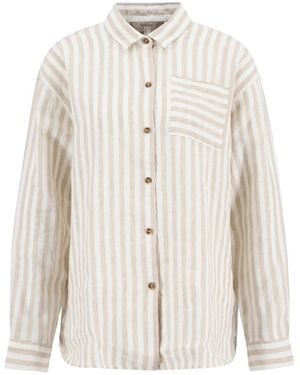 Barbour Overhemden ,Veelkleurig ,Linnen Annie Gestreepte Linnen Blouse - Wit