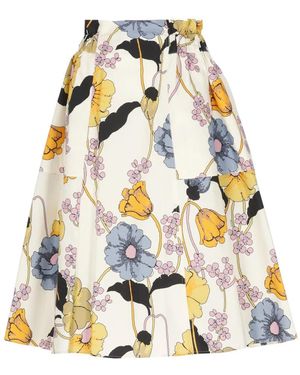 Marni Rokken ,Veelkleurig ,Katoen Melodia Poplin Midi Rok - Metallic