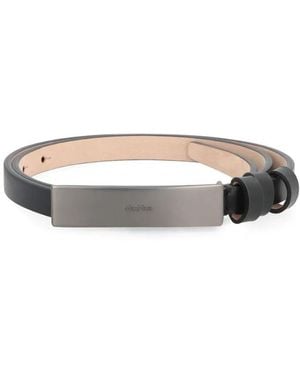 Max Mara Accessoires ,Zwart ,Leer Nieuwe Plaat Leren Riem