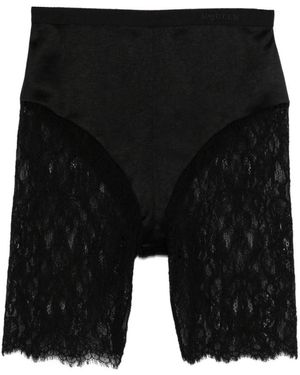 McQueen Lace Mini Shorts With Back Zip Closure - Black