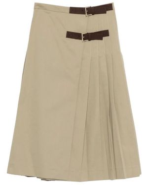 Semicouture Midi Skirts - Natural