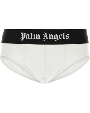 Palm Angels Ondergoed ,Wit ,Katoen Slip - Zwart