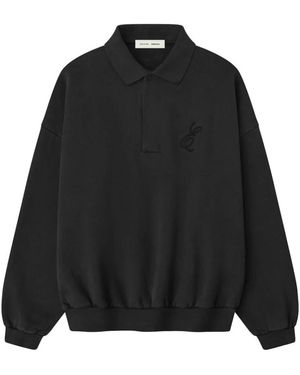 Fear Of God Besticktes Klassisches Polo-Sweatshirt - Schwarz