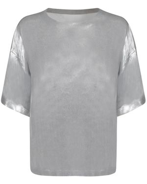Norma Kamali Boxy T-Shirt Met Korte Mouwen - Grijs