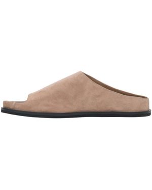 ESTRO Platte Slide Sandalen Van Echt Velours - Bruin