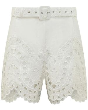 Charo Ruiz Dune Shorts Met Riem - Wit