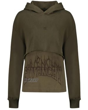 Givenchy Geborduurde Katoenen Hoodie - Groen