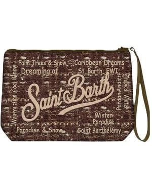 MC2 Saint Barth Tassen ,Bruin ,Tweed Aline Tweed Clutch