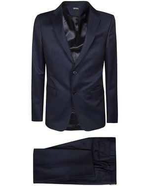 ZEGNA Single Breasted Suits - Blue