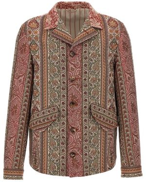 Etro Overshirt Mit Allover-Print - Braun