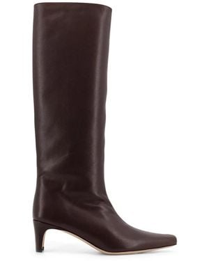 STAUD Braune Lederstiefel Mit Spitzer Kappe