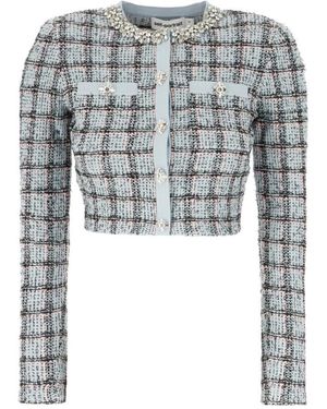 Self-Portrait Tweed Jackets - Gris