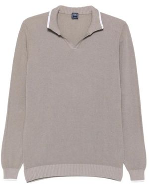 Fedeli V-Neck Knitwear - Grigio